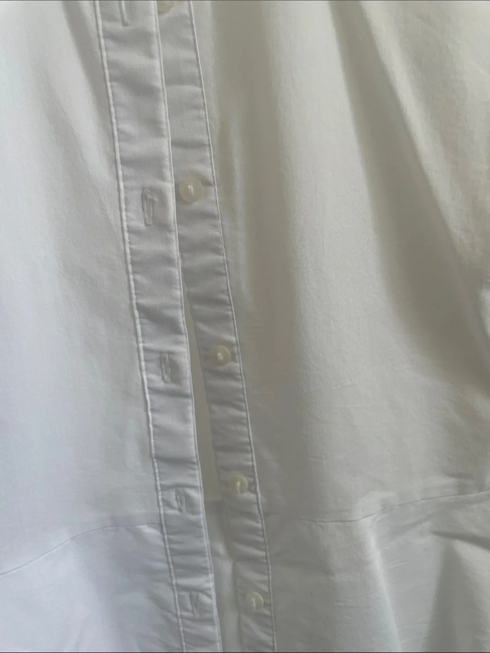 NY Collection White Layered Button-Down Blouse - Picture 4 of 4